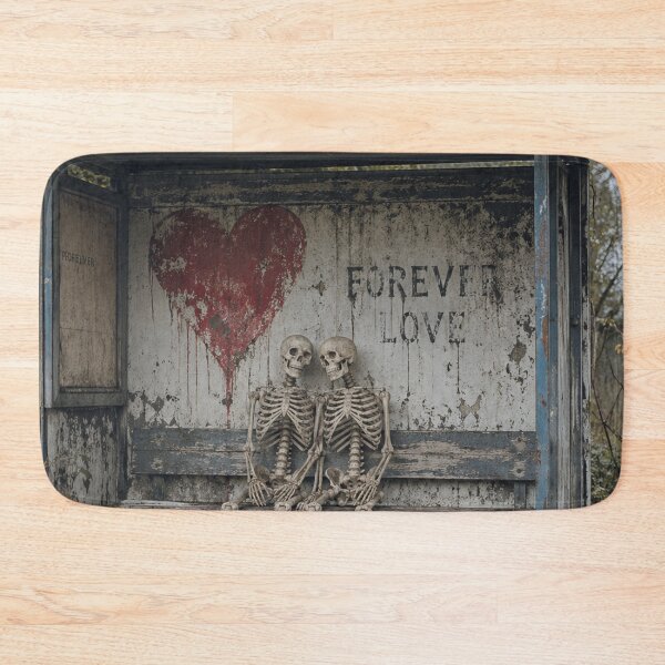 Item preview, Forever Love, romantic skeletons at the bus stop designed and sold by Mauswohn.