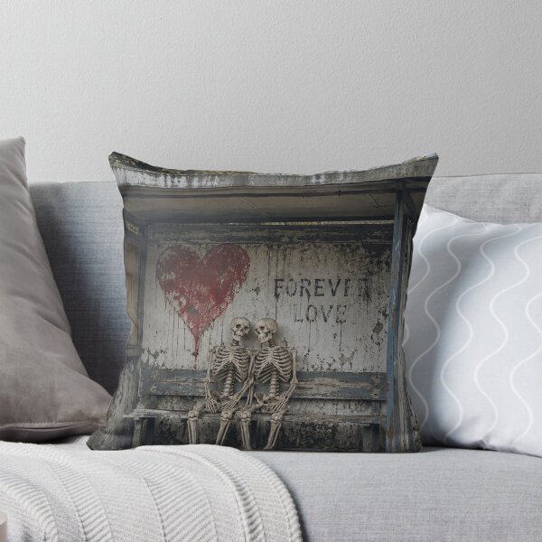 Item preview, Forever Love, romantic skeletons at the bus stop designed and sold by Mauswohn.