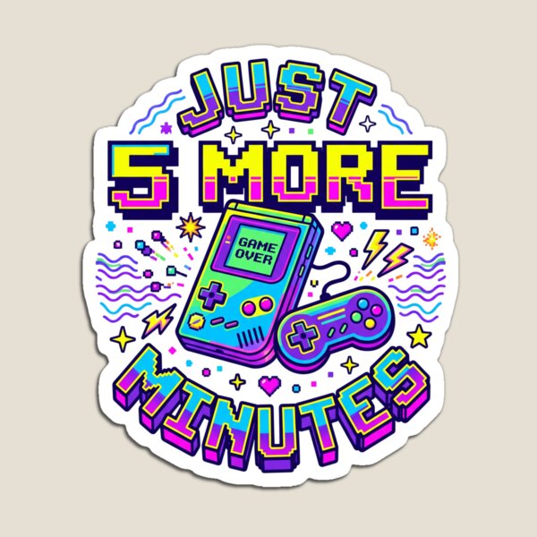 Item preview, Just 5 More Minutes Funny Gamer Retro T-Shirt | Sarcastic Teen Gaming Gift designed and sold by MinimalMotif.