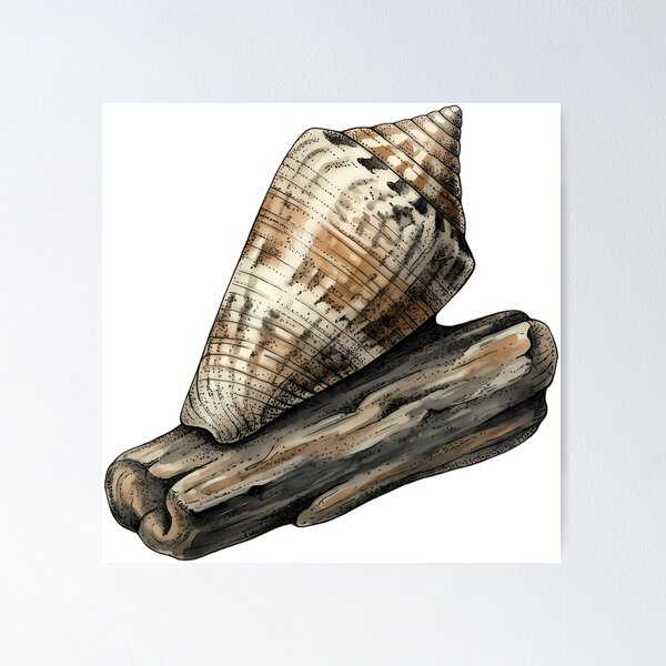 Item preview, Vintage Naturalist Cone Shell — Antique Shell Art designed and sold by Catch333.
