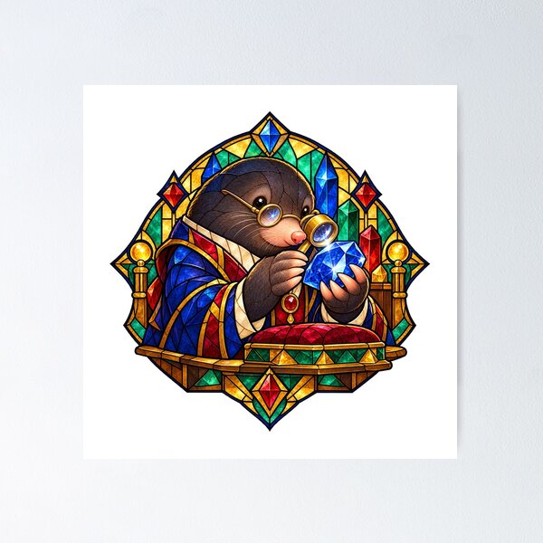 Item preview, Mole Royal Gem Appraiser Stained Glass designed and sold by gallleriaworld.