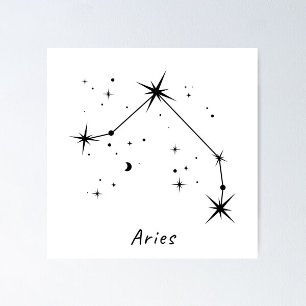 Item preview, Aries Constellation Line Art with Stars and Moon designed and sold by Cole's Design.
