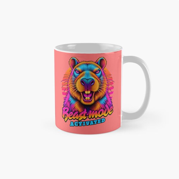 Item preview, Capybara Beast Mode - Neon Cyberpunk Horror designed and sold by PixelsPaws.