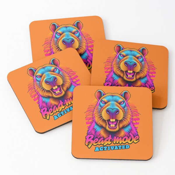 Item preview, Capybara Beast Mode - Neon Cyberpunk Horror designed and sold by PixelsPaws.