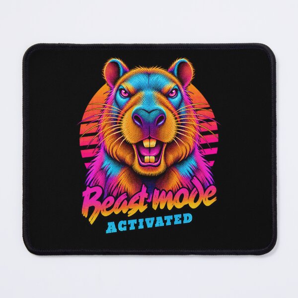 Item preview, Capybara Beast Mode - Neon Cyberpunk Horror designed and sold by PixelsPaws.