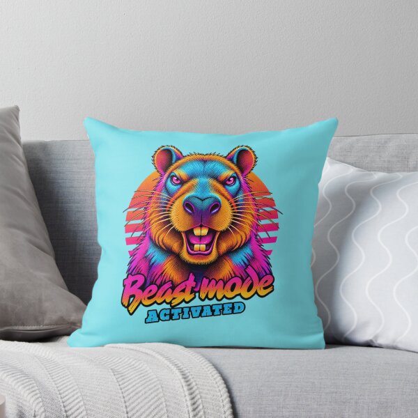 Item preview, Capybara Beast Mode - Neon Cyberpunk Horror designed and sold by PixelsPaws.