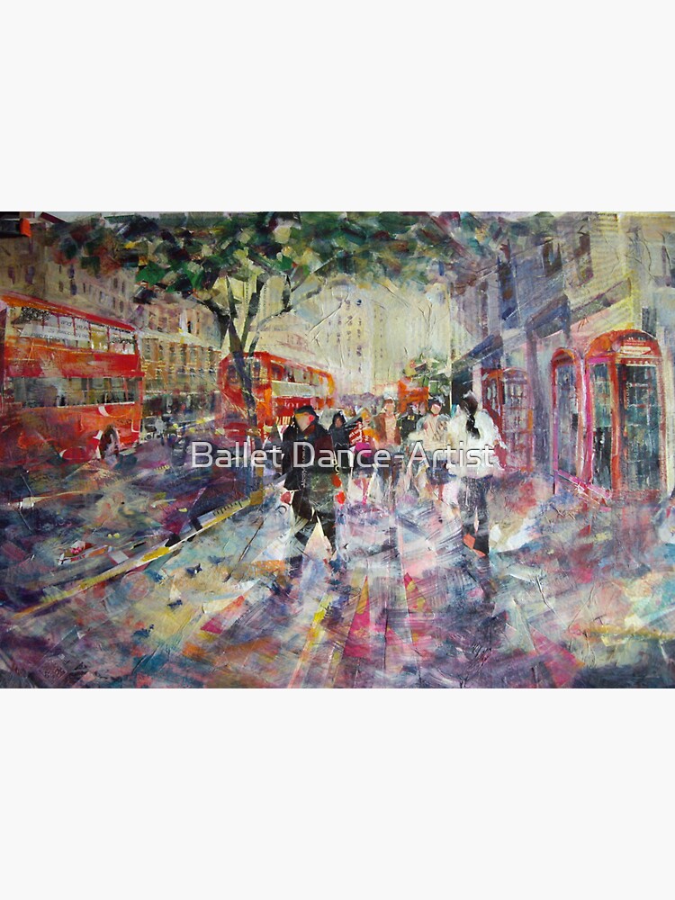Thumbnail 3 of 3, Magnet, Red London Buses & Phone Boxes - Painting designed and sold by ballet-dance.