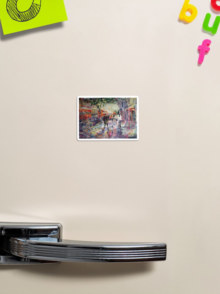 Thumbnail 1 of 3, Magnet, Red London Buses & Phone Boxes - Painting designed and sold by ballet-dance.