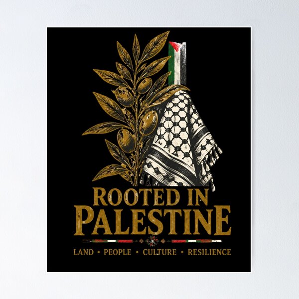 Item preview, Rooted in Palestine Keffiyeh Olive Branch Heritage Art designed and sold by FAJR AL ARAB.