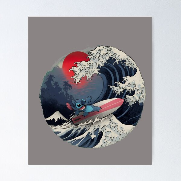 Item preview, Stitch Surfing The Great Wave Mashup-62 designed and sold by AdriaIverson.