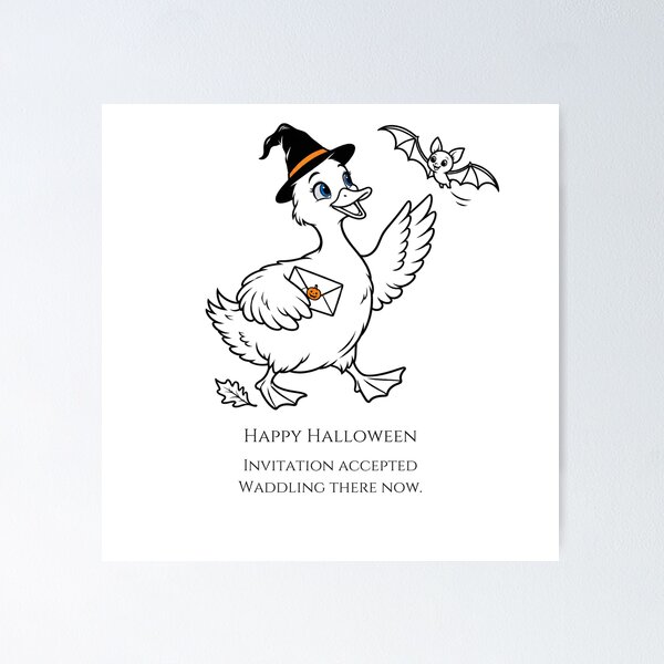 Item preview, Halloween Duck Invitation Accepted designed and sold by Soft Paws Sketches.