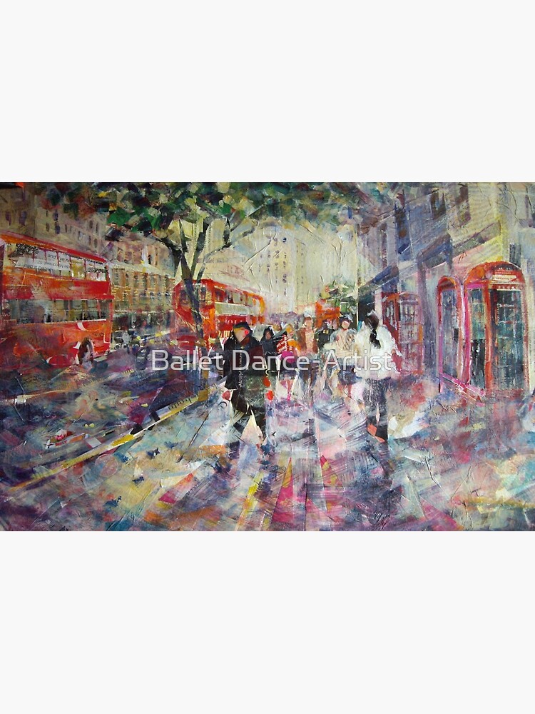 Thumbnail 2 of 2, Laptop Sleeve, Red London Buses & Phone Boxes - Painting designed and sold by ballet-dance.