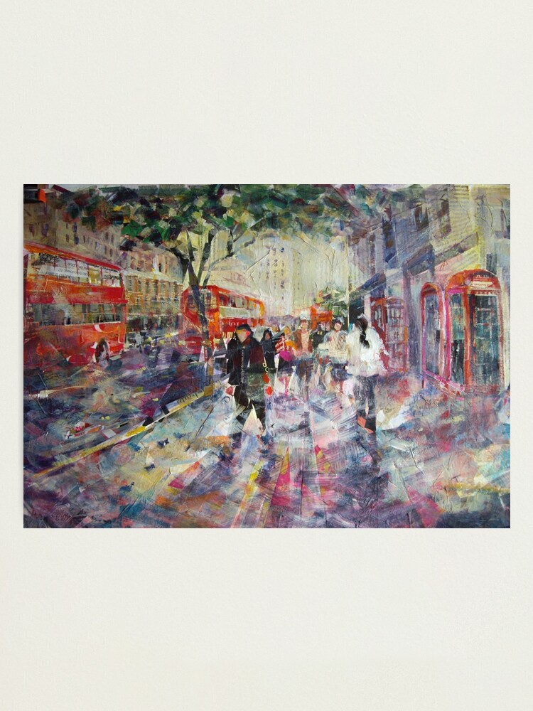 Thumbnail 1 of 3, Photographic Print, Red London Buses & Phone Boxes - Painting designed and sold by ballet-dance.