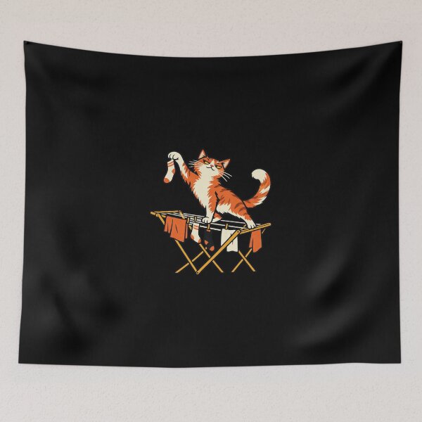 Item preview, Ginger Cat Stealing a Sock From Laundry designed and sold by Zyvora-merch.
