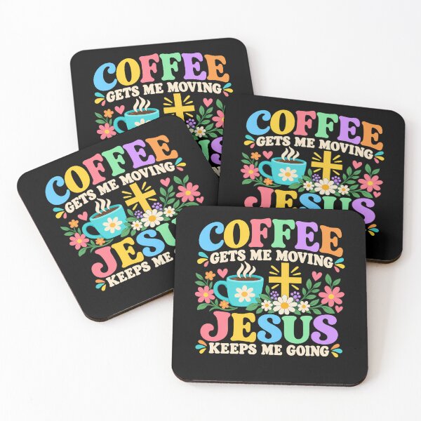 Item preview, Coffee Gets Me Moving Jesus Keeps Me Going designed and sold by ShirTomDesigns.