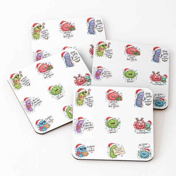 Item preview, Christmas Bacteria And Viruses Funny Microbes Holiday Sticker Pack Sheet designed and sold by vectcd.