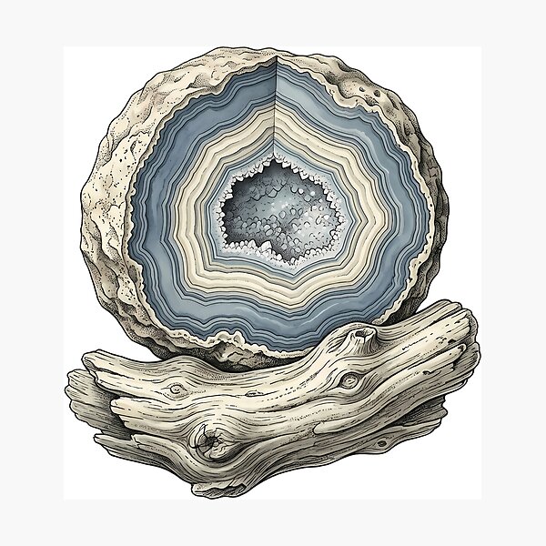 Item preview, Vintage Naturalist Blue Agate Geode — Antique Mineral Plate designed and sold by Catch333.