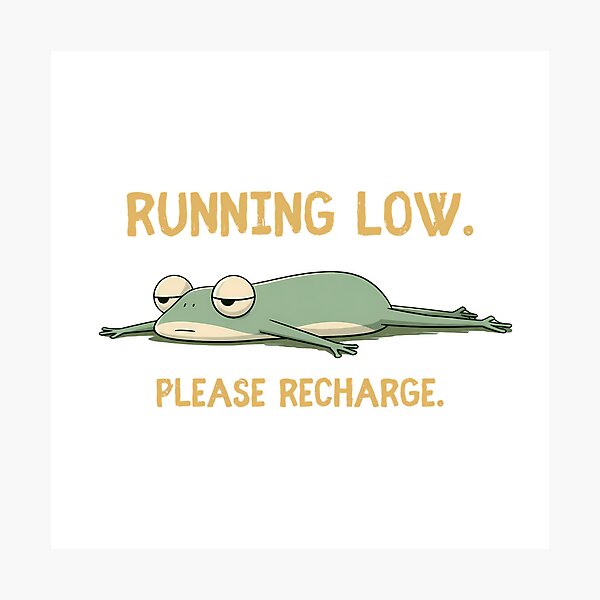 Item preview, Running Low Tired Frog Please Recharge designed and sold by 123Long.
