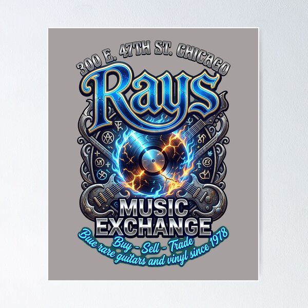 Item preview, Ray's Music Exchange Neon Sign Retro Chicago-67 designed and sold by VirginGalambos.