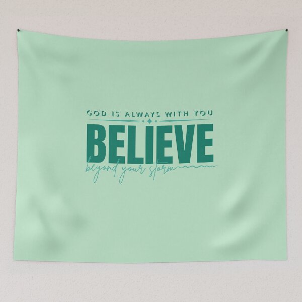 Item preview, Believe -  Holy Spirit Jesus Christ Messiah Daily Bible Quotes   - Gifts For Husband - Green designed and sold by Doiemacreations.