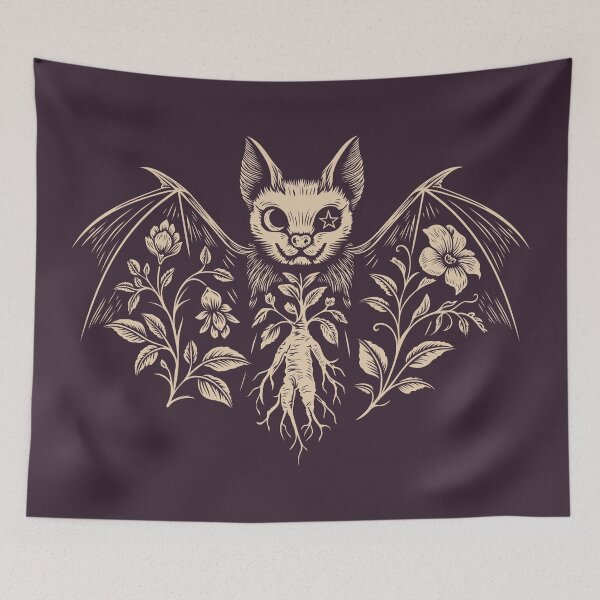Item preview, Bat Mandrake Halloween Samhain Botanical Art designed and sold by Christine Krahl.