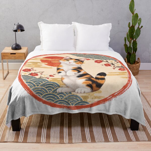 Item preview, Japanese Style Cat – Cute Cat in Traditional Japanese Art designed and sold by Neo Japonism Art.
