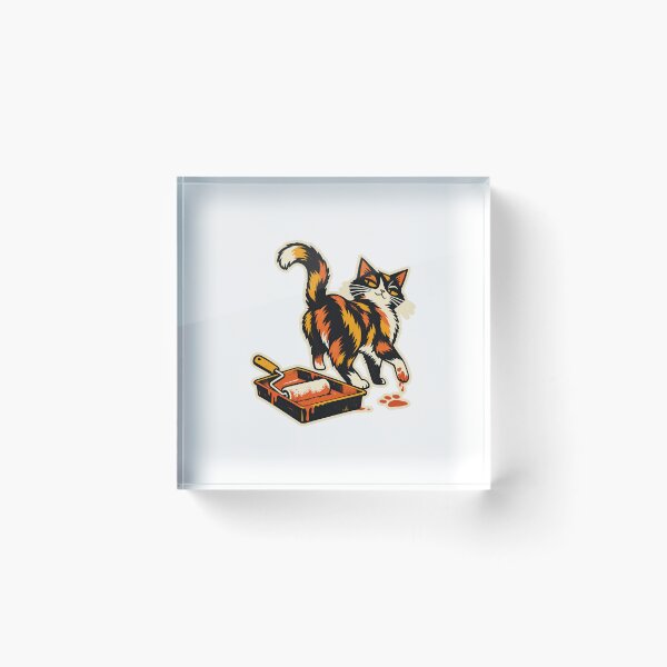 Item preview, Calico Cat Leaving Paint Pawprints designed and sold by Zyvora-merch.