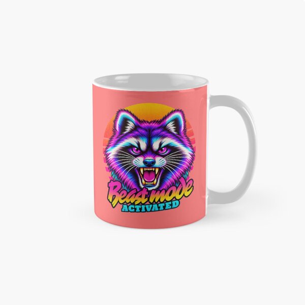 Item preview, Raccoon Beast Mode - Neon Cyberpunk Horror designed and sold by PixelsPaws.