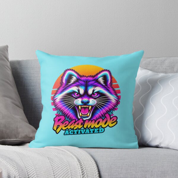 Item preview, Raccoon Beast Mode - Neon Cyberpunk Horror designed and sold by PixelsPaws.