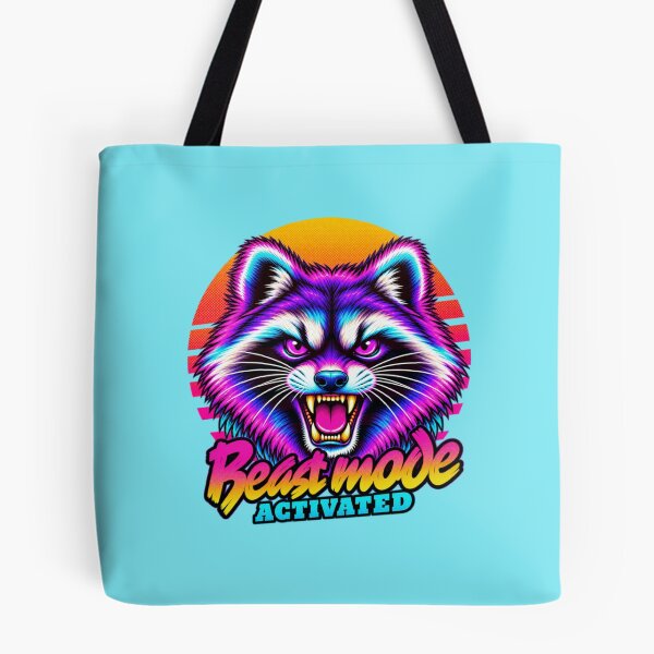 Item preview, Raccoon Beast Mode - Neon Cyberpunk Horror designed and sold by PixelsPaws.