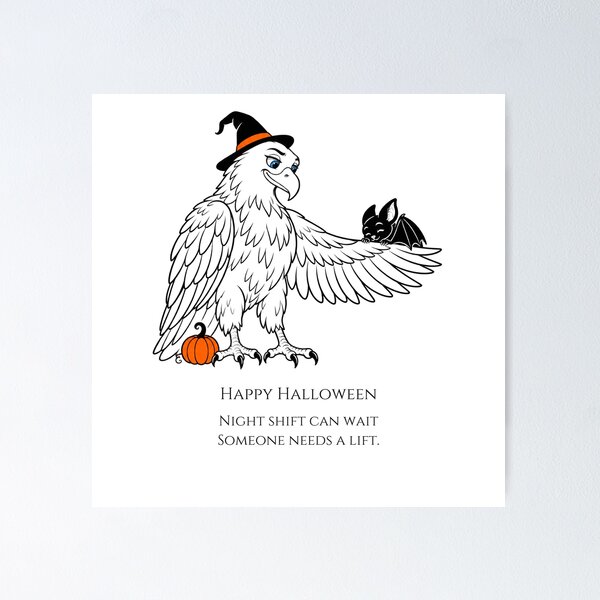 Item preview, Halloween Eagle Little Bat Lift designed and sold by Soft Paws Sketches.