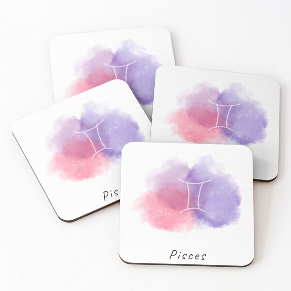 Item preview, Pisces Glyph on Purple Pink Watercolor Cloud designed and sold by Cole's Design.