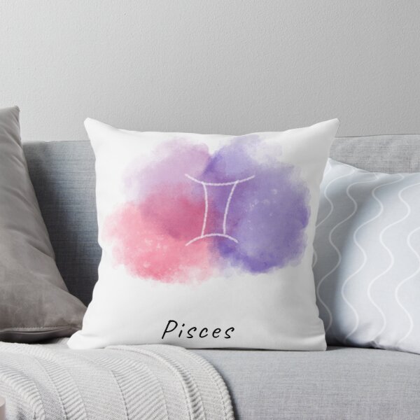 Item preview, Pisces Glyph on Purple Pink Watercolor Cloud designed and sold by Cole's Design.