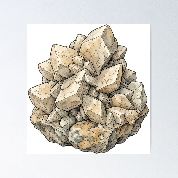 Item preview, Vintage Naturalist Calcite Cluster — Antique Mineral Plate designed and sold by Catch333.