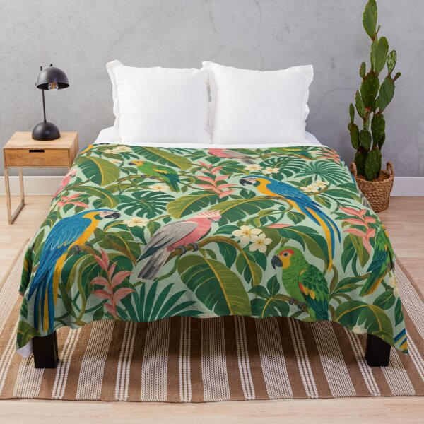 Item preview, Groovy Parrot Garden – Pink Cockatoo and Macaw Botanical Pattern designed and sold by Paper-Pickle.