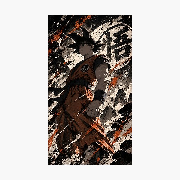 Item preview, Goku Dragon Ball Ink Splash Grunge Anime Art designed and sold by OrionInkVault.