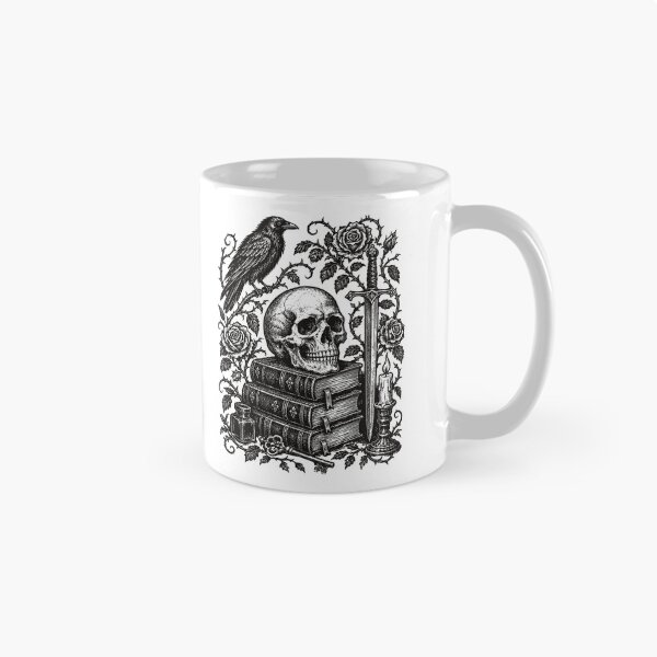 Item preview, Raven Poet Books Skull Roses Dark Academia Gothic   designed and sold by Y-Vibes.