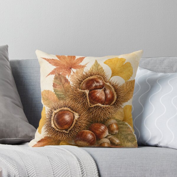 Item preview, Autumn Chestnuts & Acorns - Vintage Botanical Fall Watercolor designed and sold by vekotpu.