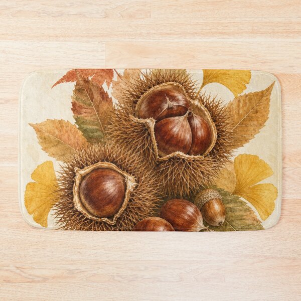 Item preview, Autumn Chestnuts & Acorns - Vintage Botanical Fall Watercolor designed and sold by vekotpu.
