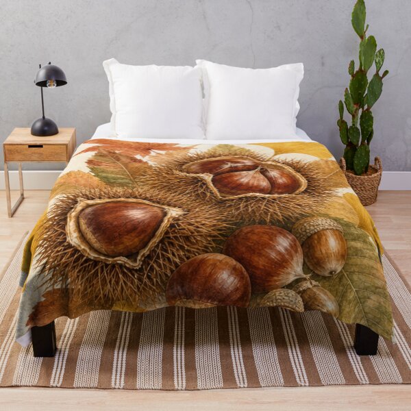 Item preview, Autumn Chestnuts & Acorns - Vintage Botanical Fall Watercolor designed and sold by vekotpu.
