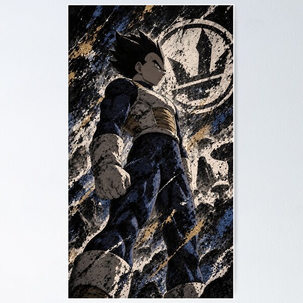 Item preview, Vegeta Dragon Ball Ink Splash Grunge Anime Art designed and sold by OrionInkVault.