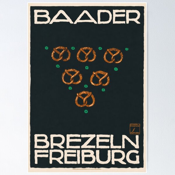 Item preview, Baader Brezeln Freiburg Pretzel Advertisement designed and sold by artofuniverse.