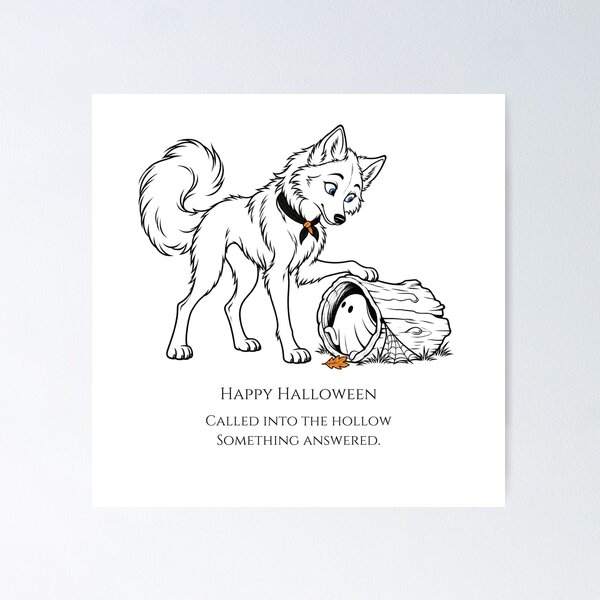 Item preview, Halloween Wolf Hollow Visitor designed and sold by Soft Paws Sketches.