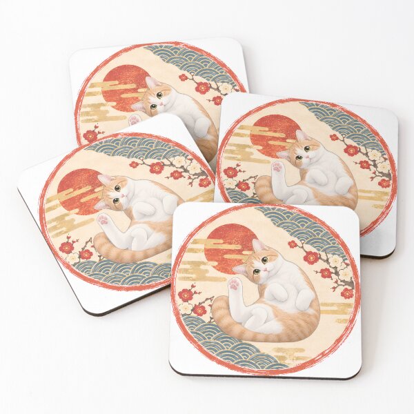 Item preview, Japanese Style Cat – Cute Cat in Traditional Japanese Art designed and sold by Neo Japonism Art.
