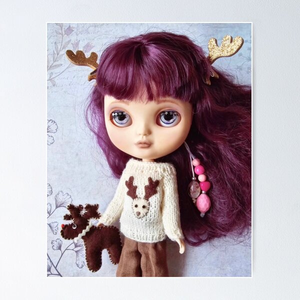 Item preview, Cute Christmas Doll in Winer Reindeer Outfit designed and sold by Skayana.