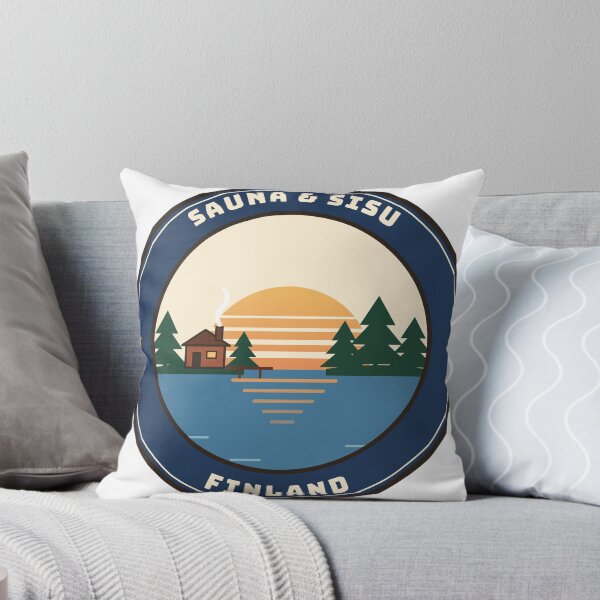 Item preview, Sauna and Sisu Finland Retro Lake Badge designed and sold by therealgood1.