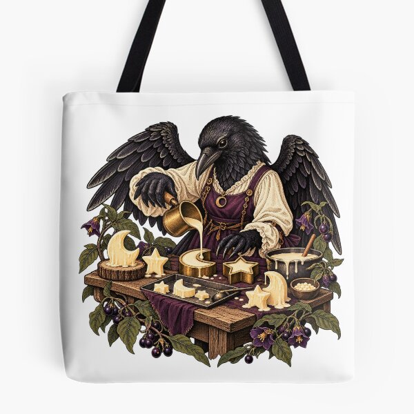 Item preview, Gothic Crow Candle Maker Linocut Halloween designed and sold by gallleriaworld.