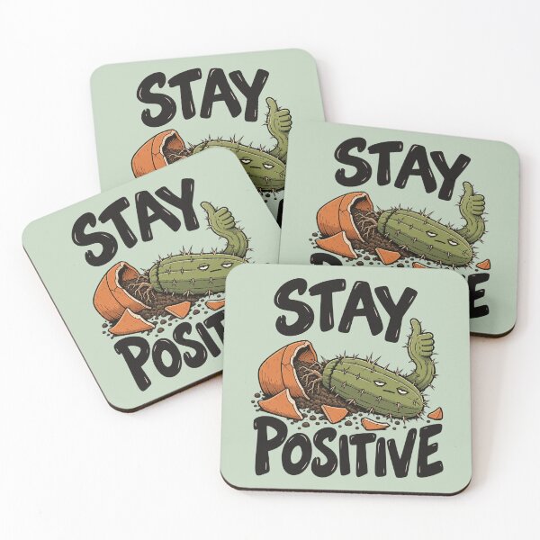 Item preview, stay positive cactus designed and sold by MoodleDoon.