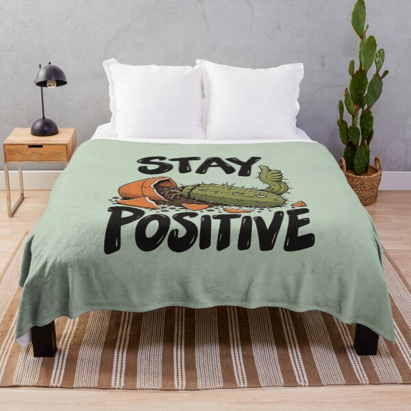 Item preview, stay positive cactus designed and sold by MoodleDoon.