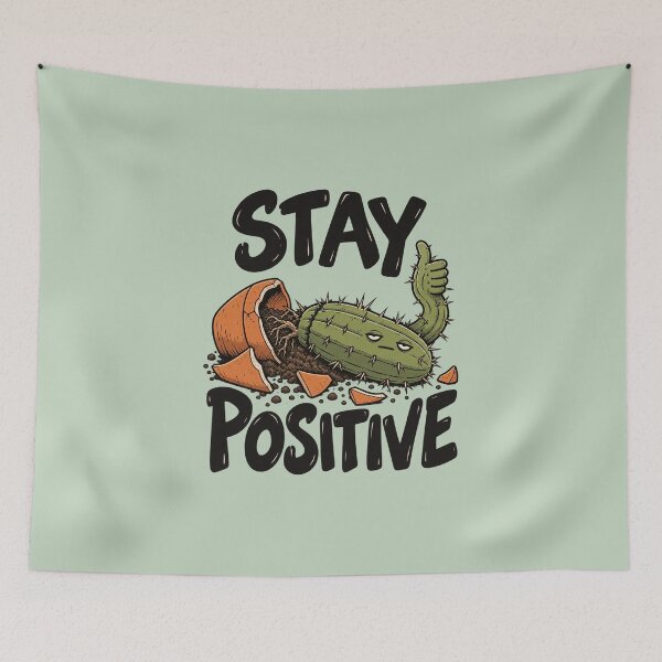 Item preview, stay positive cactus designed and sold by MoodleDoon.